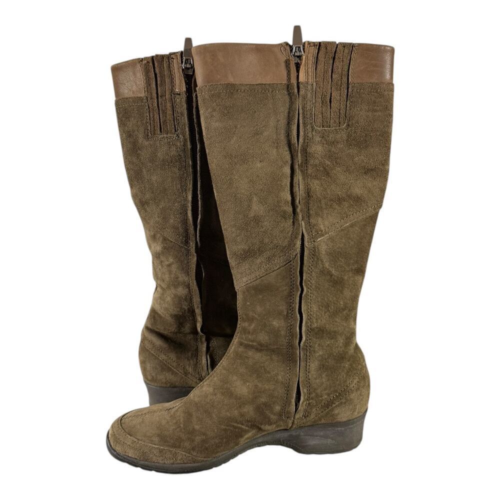 Teva SN 4326 Women’s 6 Suede Leather Tall Waterproof Winter Boots Brown Knit - Picture 6 of 8